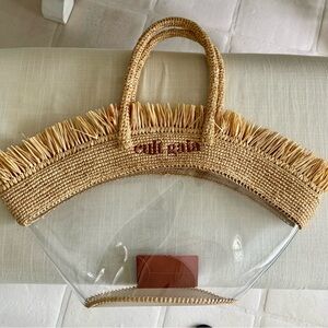 Cult Gaia Raffia clear bag